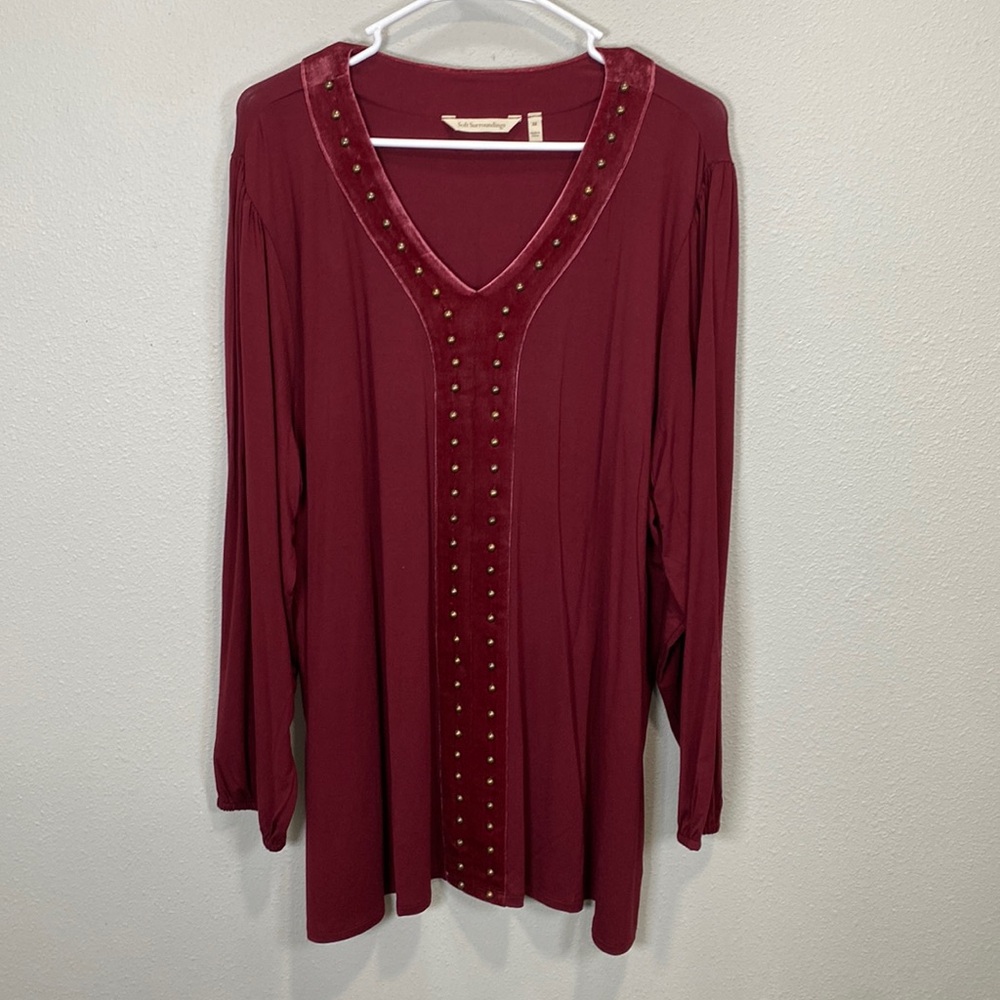 Soft Surroundings Adornment top red